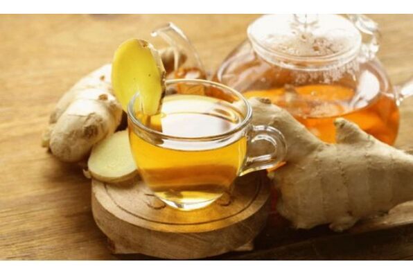 Ginger tea is a fragrant drink for potency in a man's diet. 