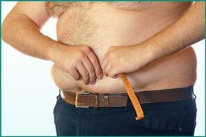 The obesity of a man is one of the causes of problems with power