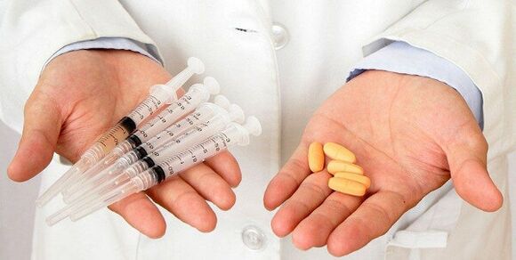 Drug injection or oral administration.